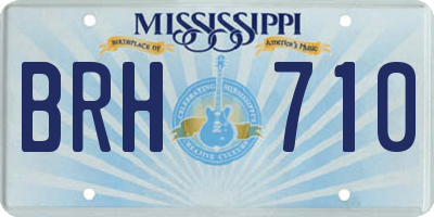 MS license plate BRH710