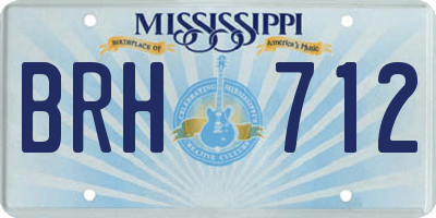 MS license plate BRH712