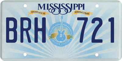 MS license plate BRH721
