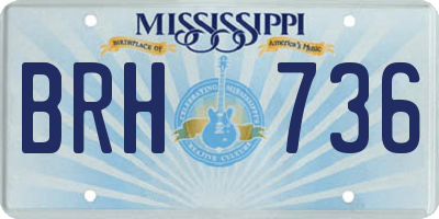 MS license plate BRH736