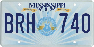 MS license plate BRH740