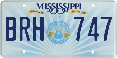 MS license plate BRH747