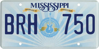 MS license plate BRH750