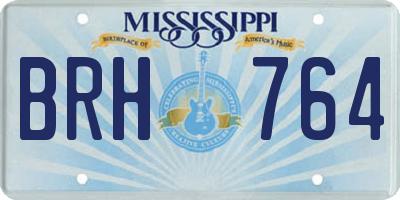 MS license plate BRH764