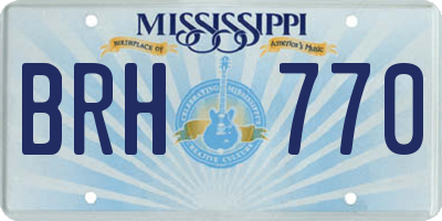 MS license plate BRH770