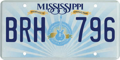 MS license plate BRH796
