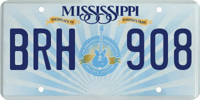 MS license plate BRH908