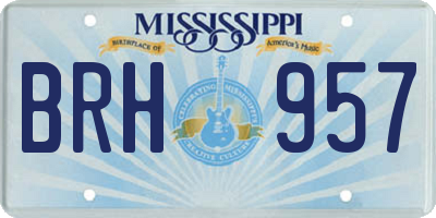 MS license plate BRH957