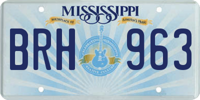 MS license plate BRH963