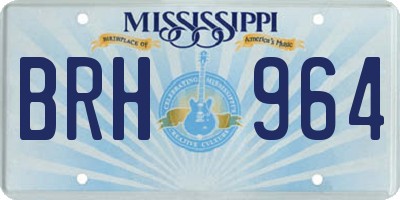 MS license plate BRH964