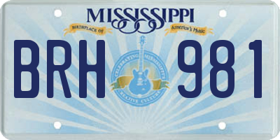 MS license plate BRH981