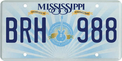 MS license plate BRH988