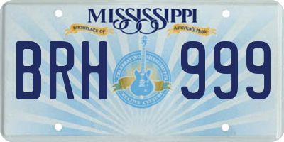 MS license plate BRH999