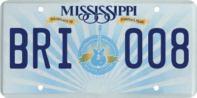 MS license plate BRI008