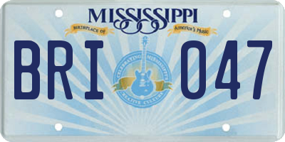 MS license plate BRI047