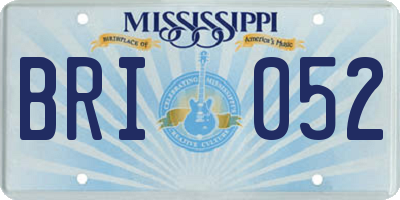 MS license plate BRI052