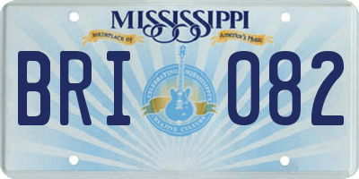 MS license plate BRI082