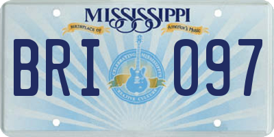 MS license plate BRI097