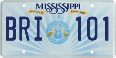 MS license plate BRI101