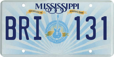 MS license plate BRI131