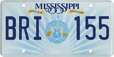 MS license plate BRI155
