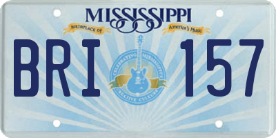 MS license plate BRI157