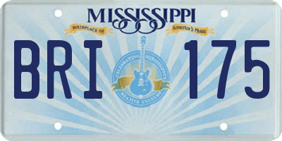 MS license plate BRI175