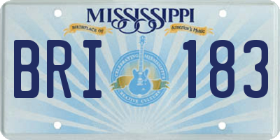 MS license plate BRI183