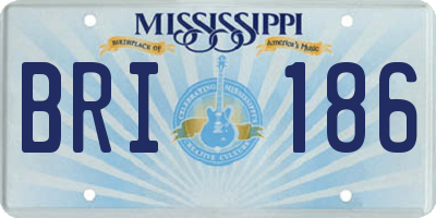 MS license plate BRI186