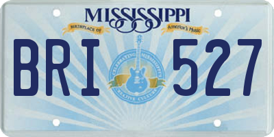 MS license plate BRI527