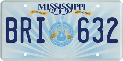 MS license plate BRI632
