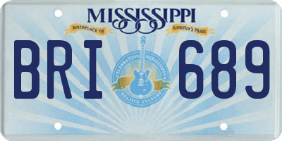 MS license plate BRI689