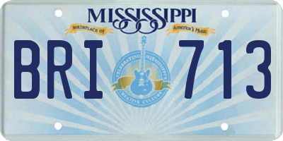 MS license plate BRI713
