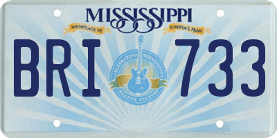 MS license plate BRI733