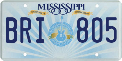MS license plate BRI805