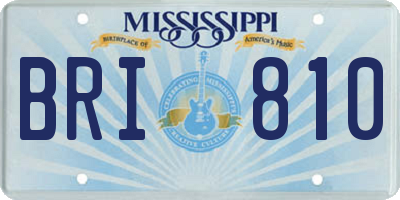 MS license plate BRI810