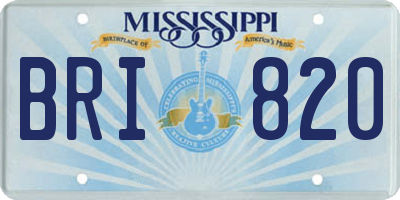 MS license plate BRI820
