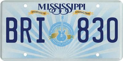 MS license plate BRI830