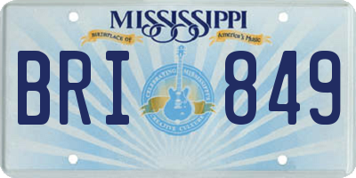 MS license plate BRI849