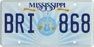 MS license plate BRI868