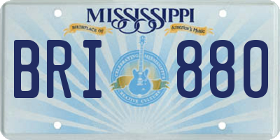 MS license plate BRI880