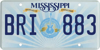 MS license plate BRI883