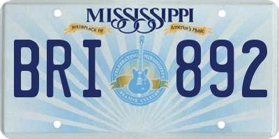 MS license plate BRI892