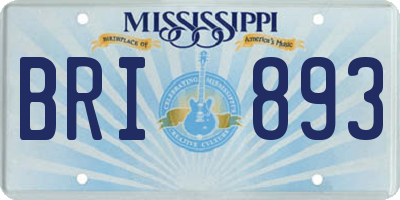 MS license plate BRI893