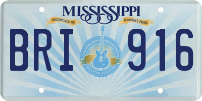 MS license plate BRI916