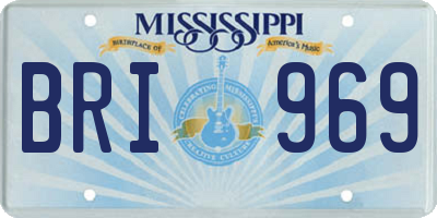 MS license plate BRI969