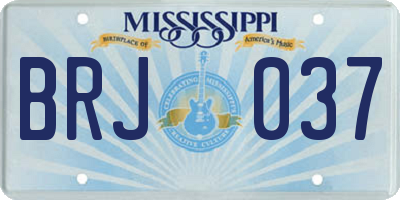 MS license plate BRJ037