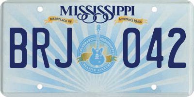 MS license plate BRJ042