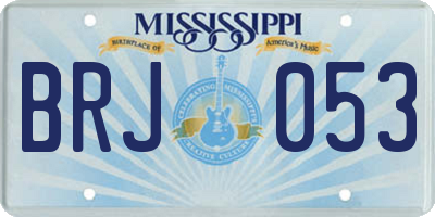 MS license plate BRJ053
