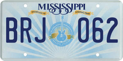 MS license plate BRJ062
